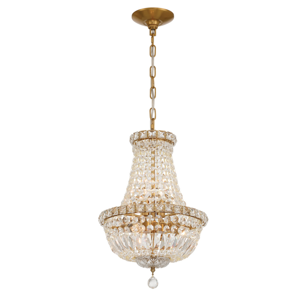 Roslyn 12'' Aged Brass Chandelier