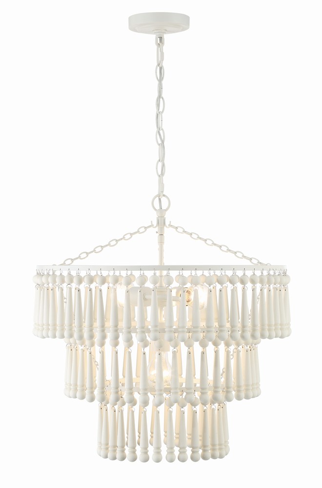 Tiana 3 Light Matte White Chandelier