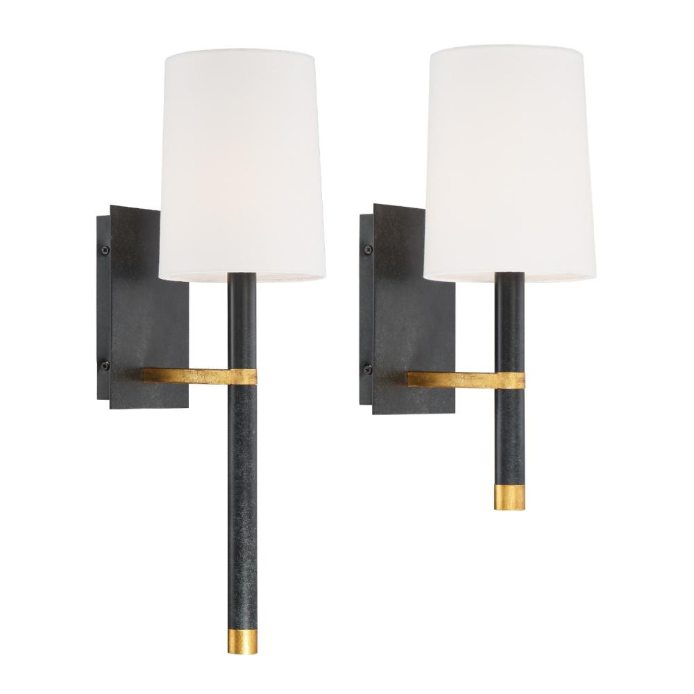 Weston 5.5'' Black + Antique Gold Sconce