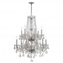 Crystorama 1137-CH-CL-MWP - Traditional Crystal 12 Light Hand Cut Crystal Polished Chrome Chandelier