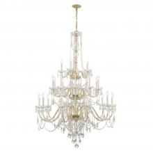 Crystorama 1156-PB-CL-MWP - Traditional Crystal 25 Light Hand Cut Crystal Polished Brass Chandelier