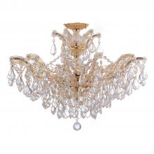 Crystorama 4439-GD-CL-MWP_CEILING - Maria Theresa 6 Light Hand Cut Crystal Gold Semi Flush Mount