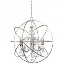 Crystorama 9219-OS-CL-MWP - Solaris 6 Light Olde Silver Chandelier