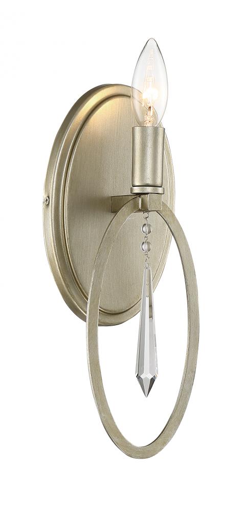 Hutton Collection - 1 Light - Wall Sconce - 5"W - 13.75"H - Sterling Gold Finish