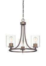 Designers Fountain 93083-SCB - Liam Collection - 3 Light - Chandelier - 20"W - 19"H - Satin Copper Bronze Finish