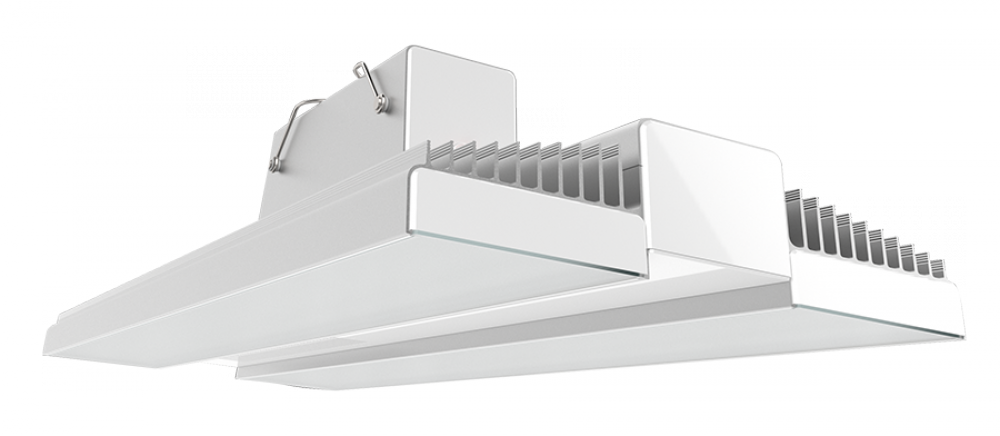 RAIL 225W 5000K LED 120-277V LC CONT BATTERY BACKUP WHITE/ALUMINUM