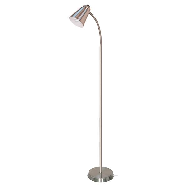 Gooseneck Floor Lamp; 1 Light; GU24; Brushed Nickel