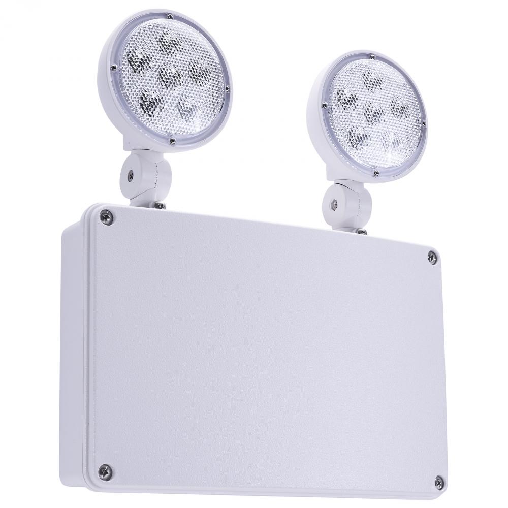 Emergency Light; 120-347V; 2HR Backup; Universal Mounting; Wet Location; Low Temperature; White