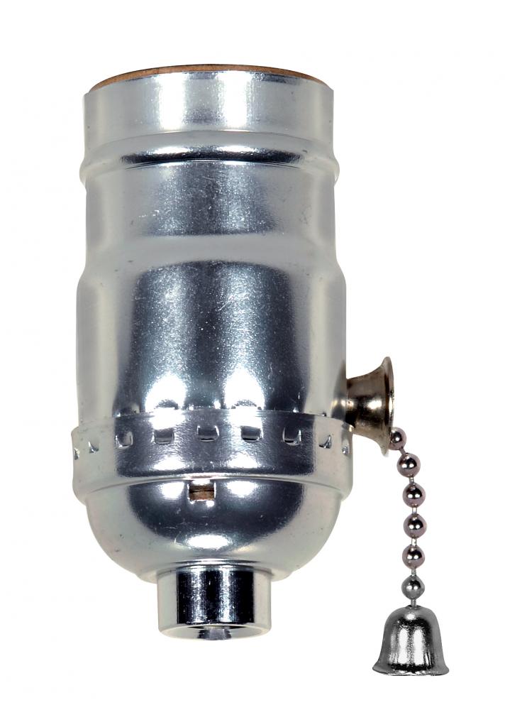 On-Off Pull Chain Socket; 1/8 IPS; Aluminum; Nickel Finish; 660W; 250V