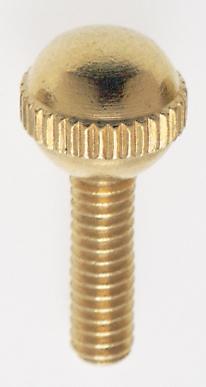 Solid Brass Thumb Screw; Burnished and Lacquered; 8/32 Ball Head; 1/2" Length