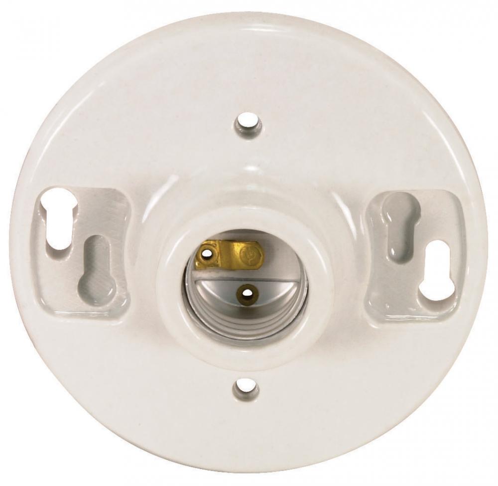 Medium baseGlazed Porcelain Ceiling Receptacle; Screw Terminals; 4-3/8" Diameter; 660W; 250V