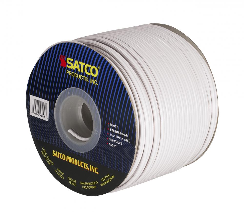 Lamp And Lighting Bulk Wire; 16/2 SPT-2 105C; 250 Foot/Spool; White