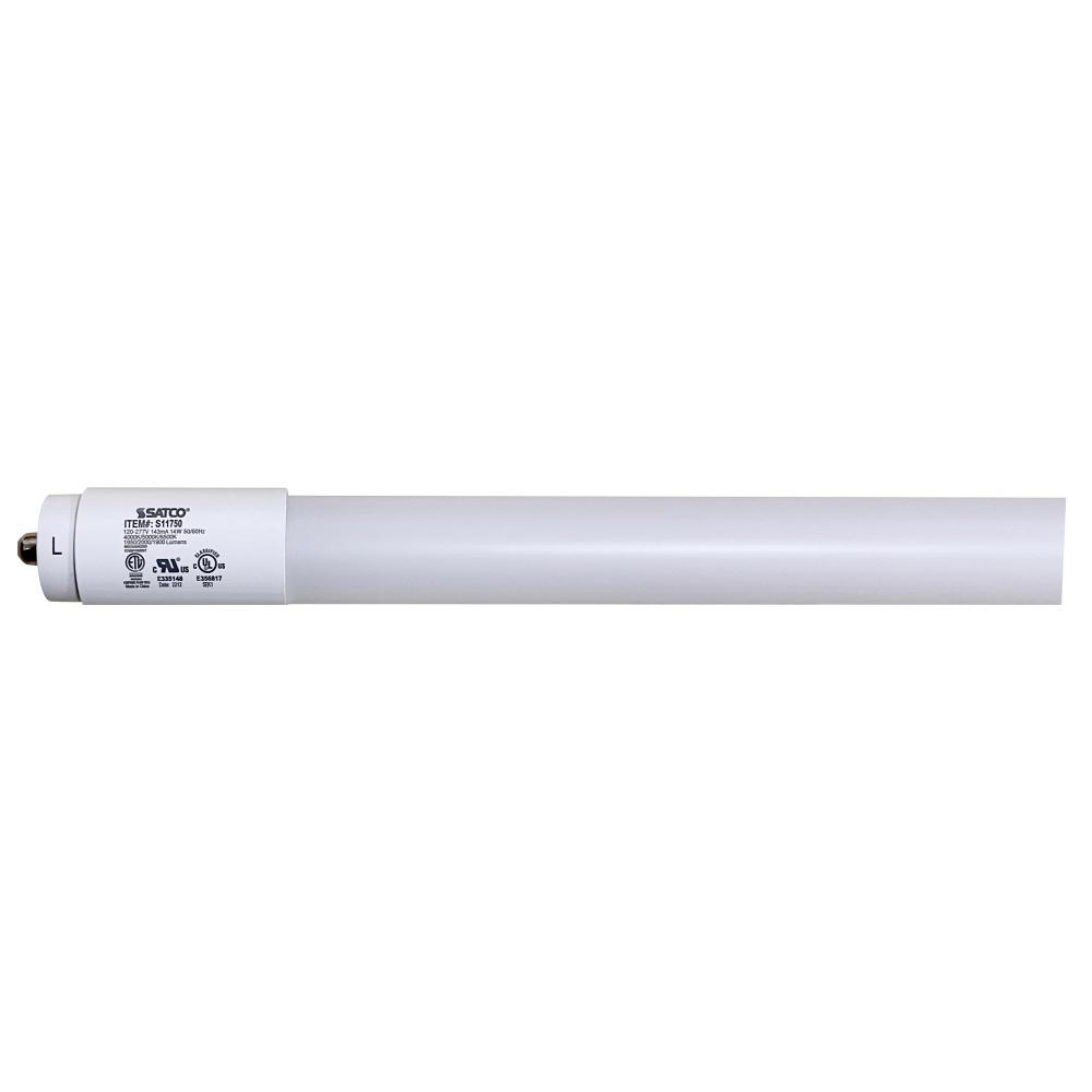 14 Watt T8 LED; Single Pin Base; CCT Selectable; PET Shatterproof Coated; White Finish; Type B;