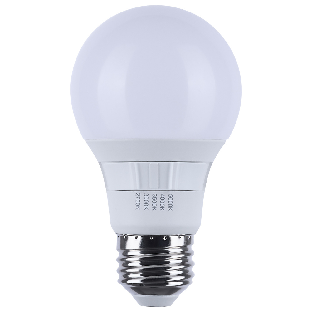6 Watt A19 LED; 27K/3K/35K/4K/5K CCT Selectable; Medium Base; White Finish; 120 Volt