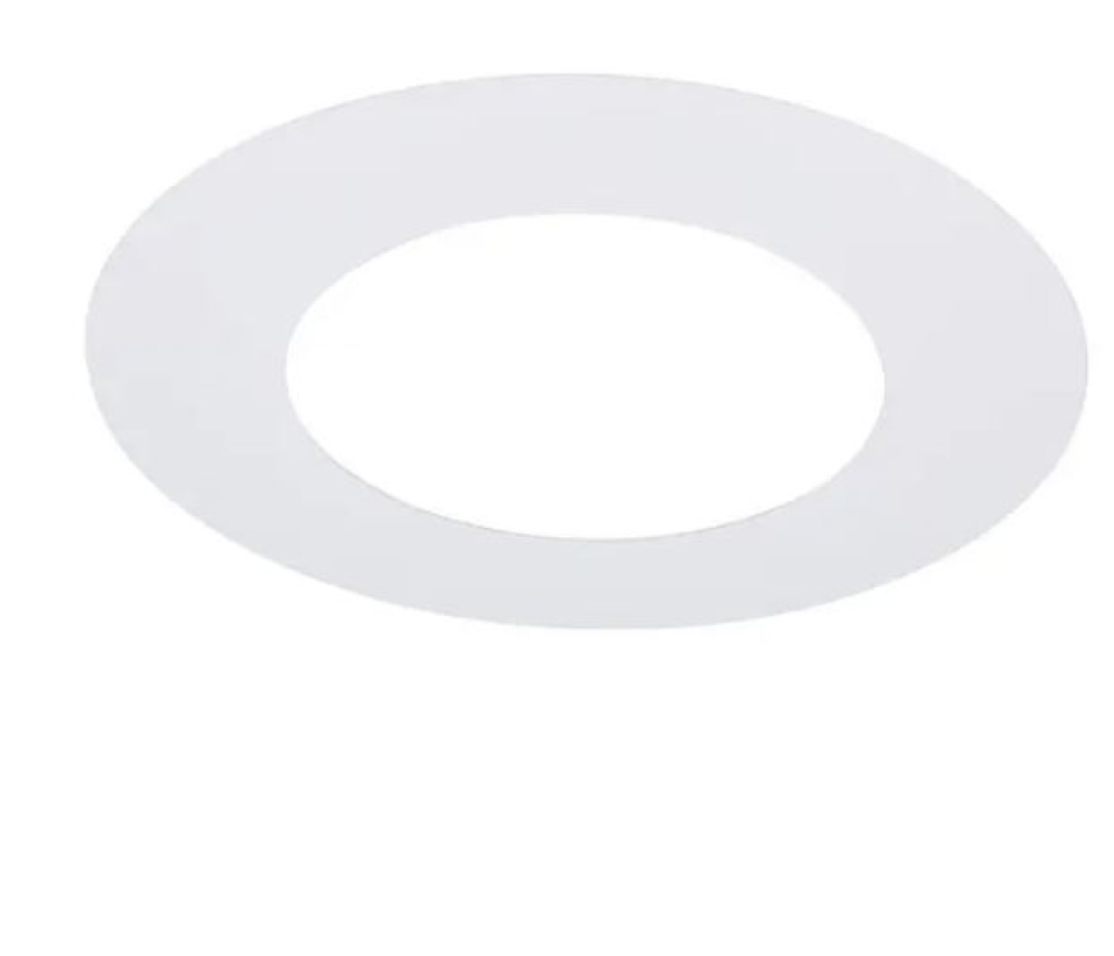6'' Flat Goof Ring for Commercial Downlights, Round, White Finish, 10.00 OD, 6.00 ID, 0.032