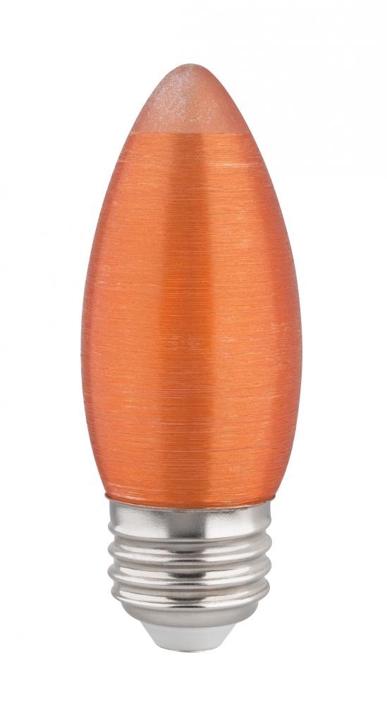 2 Watt C11 LED Filament; Satin Spun; Amber; Medium base; 2100K; 100 Lumens; 120 Volt; Carded
