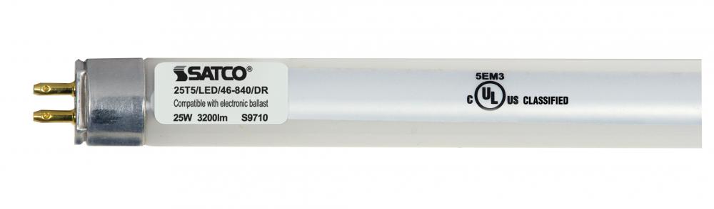 25 Watt T5 LED; Miniature bi-pin base; 4000K; 50000 Average rated hours; 3200 Lumens