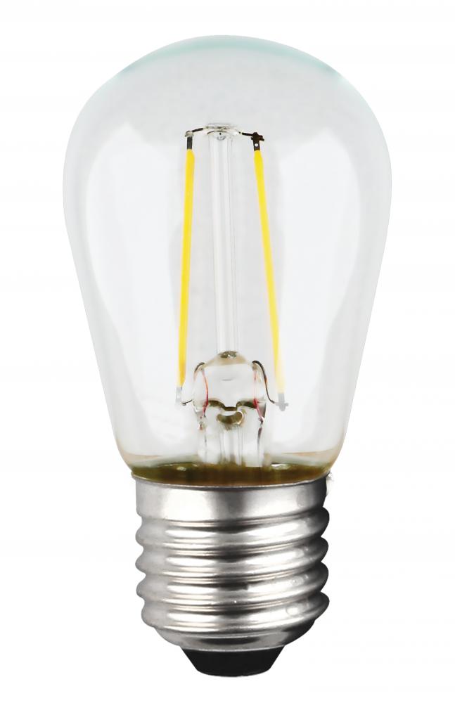 1 Watt LED Filament; S14; Clear; Medium base; 2700K; 120 Volt