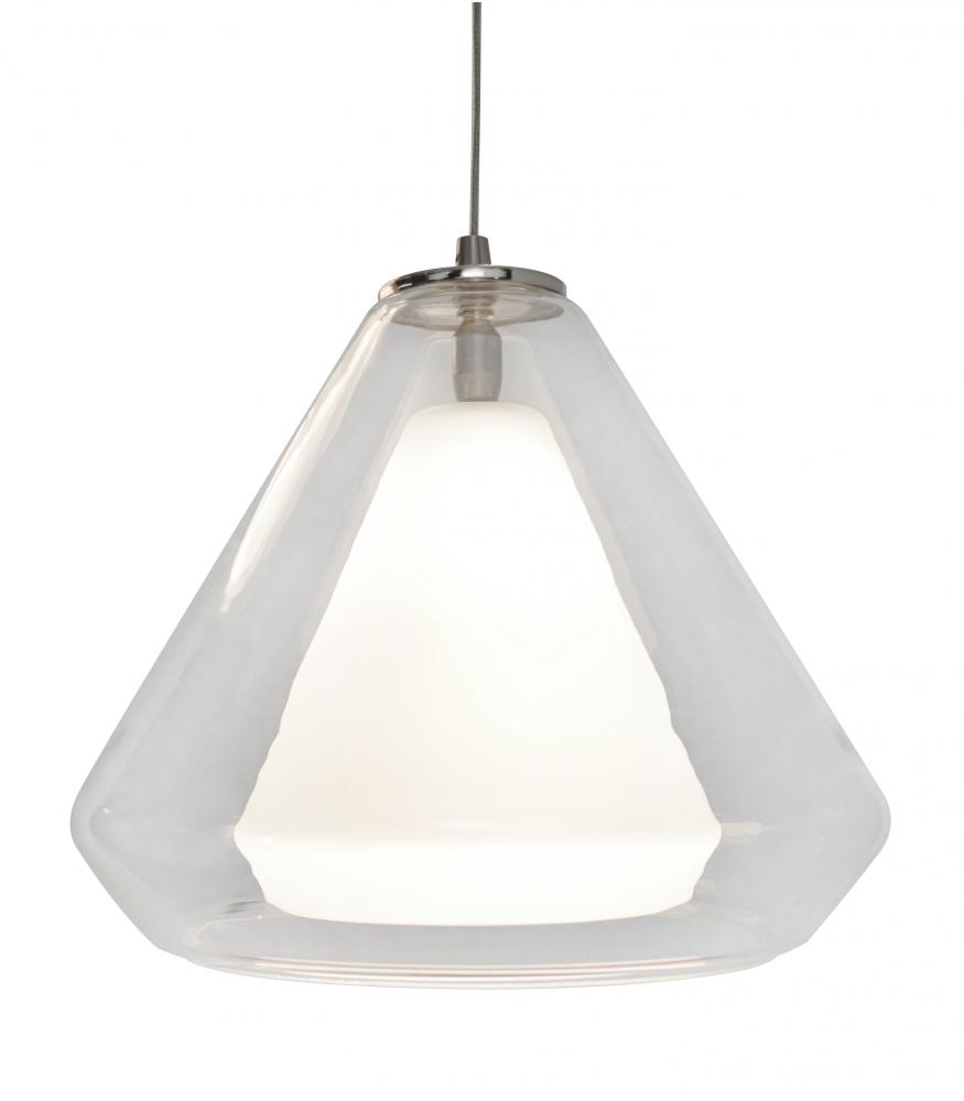 Armitage LED Pendant - 3000K - 120V - Satin Nickel - Clear