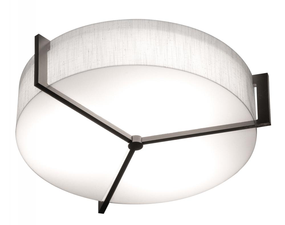 Apex 17'' LED Ceiling - Espresso Finish - Linen White Shade