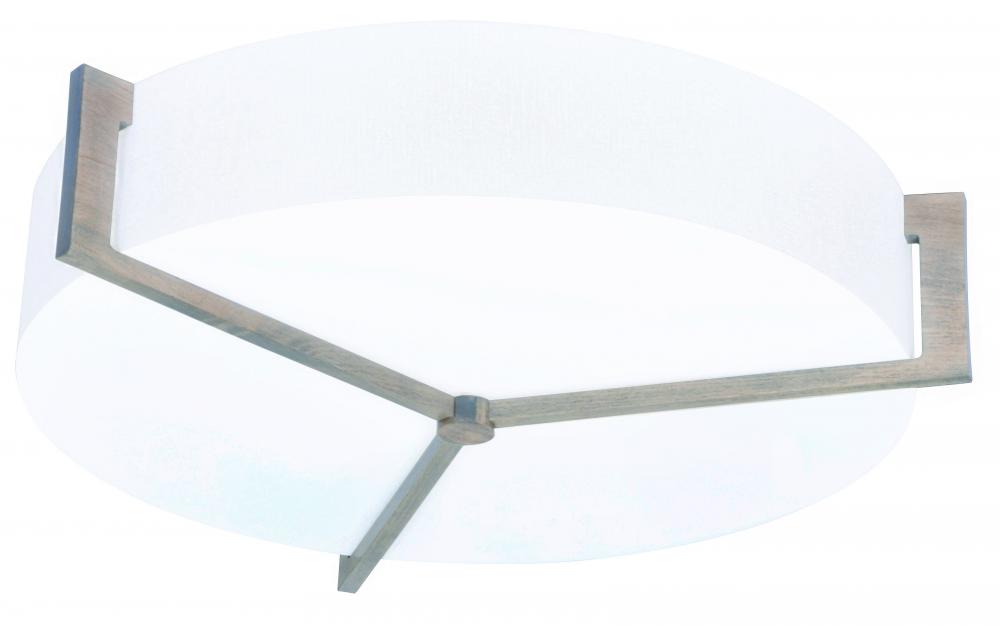 Apex 17'' LED Ceiling - Weathered Grey Finish - Linen White Shade