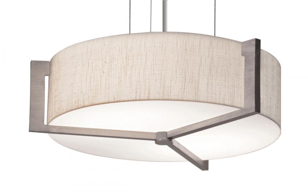 Apex 17'' LED Pendant - Weathered Grey Finish - Jute Shade