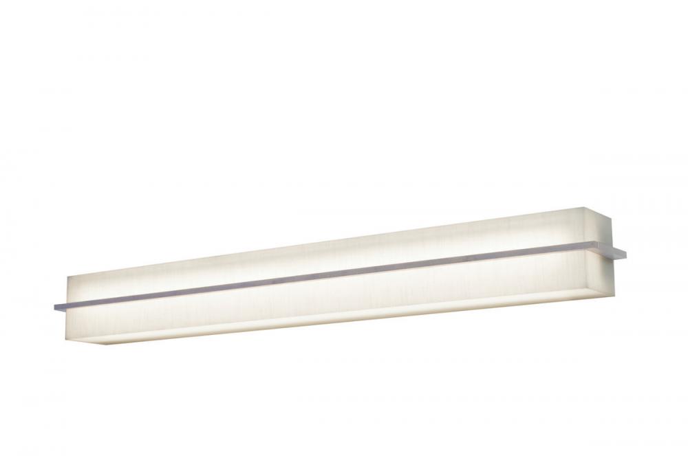 Apex - Vanity Light Fixture - 3 Ft. - Weather Grey Finish - Linen White Wood/Acrylic Shade