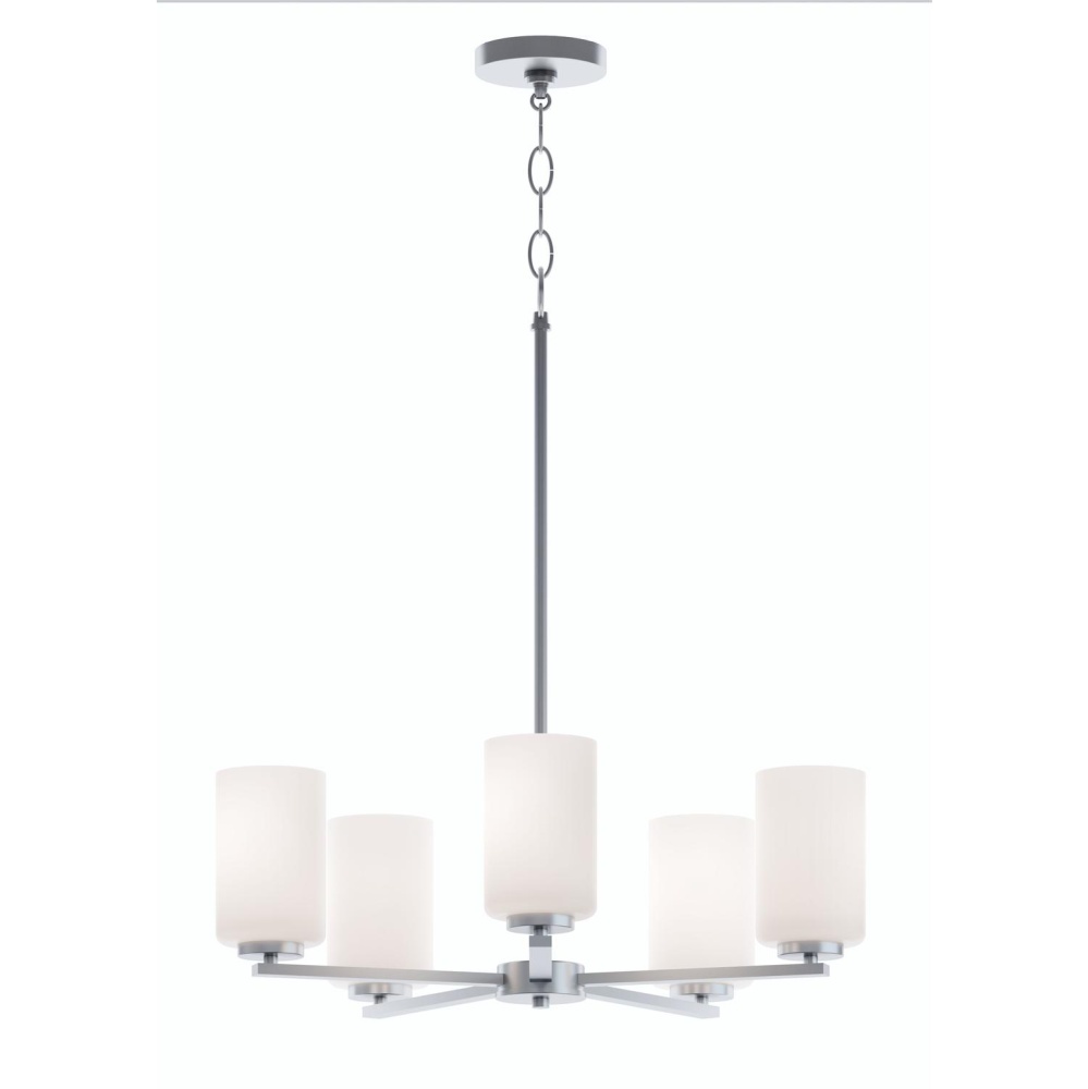 Leo 5 Light Med Base Chandelier,120V,SN