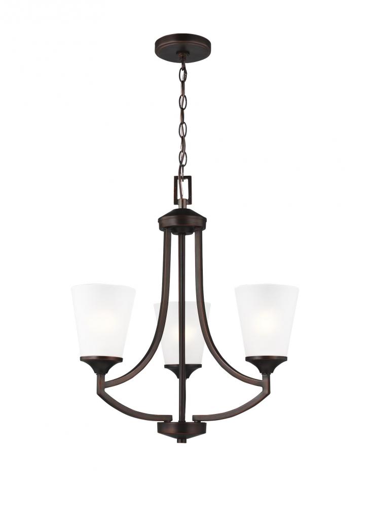 Hanford traditional 3-light indoor dimmable ceiling chandelier pendant light in bronze finish with s
