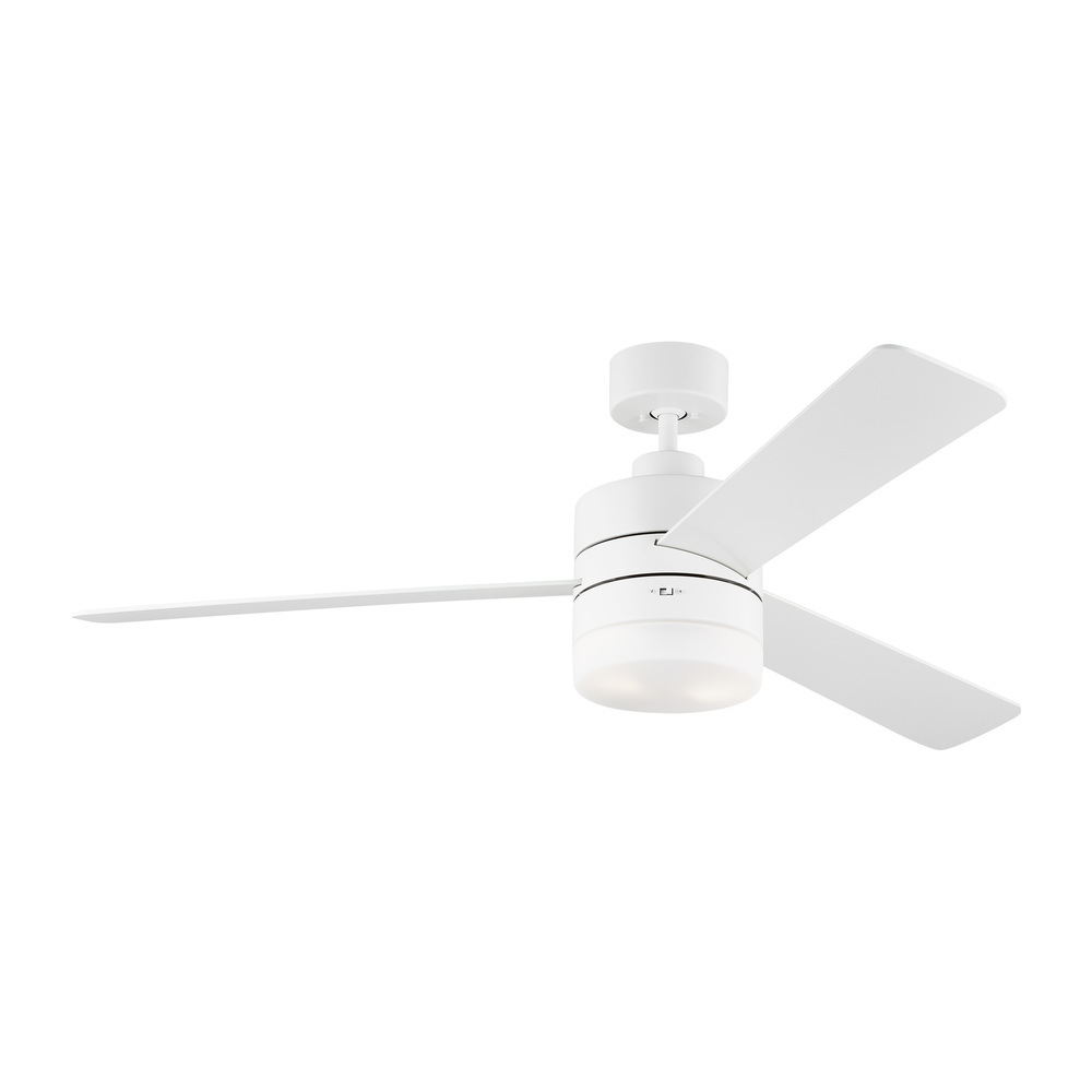 Era 52" Dimmable LED Indoor/Outdoor Matte White Ceiling Fan with Light Kit, RemoteControl and Ma
