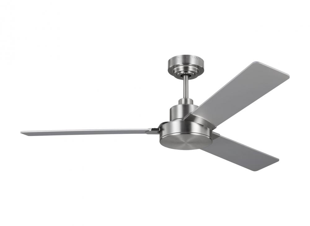 Jovie 52" Indoor/Outdoor Brushed Steel Ceiling Fan with Wall Control and Manual Reversible Motor