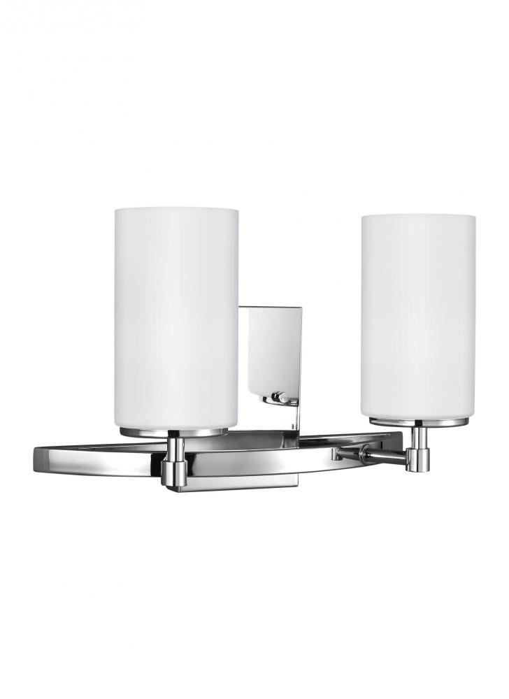 Alturas contemporary 2-light indoor dimmable bath vanity wall sconce in chrome silver finish with et
