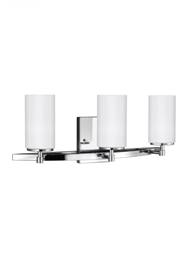 Alturas contemporary 3-light indoor dimmable bath vanity wall sconce in chrome silver finish with et