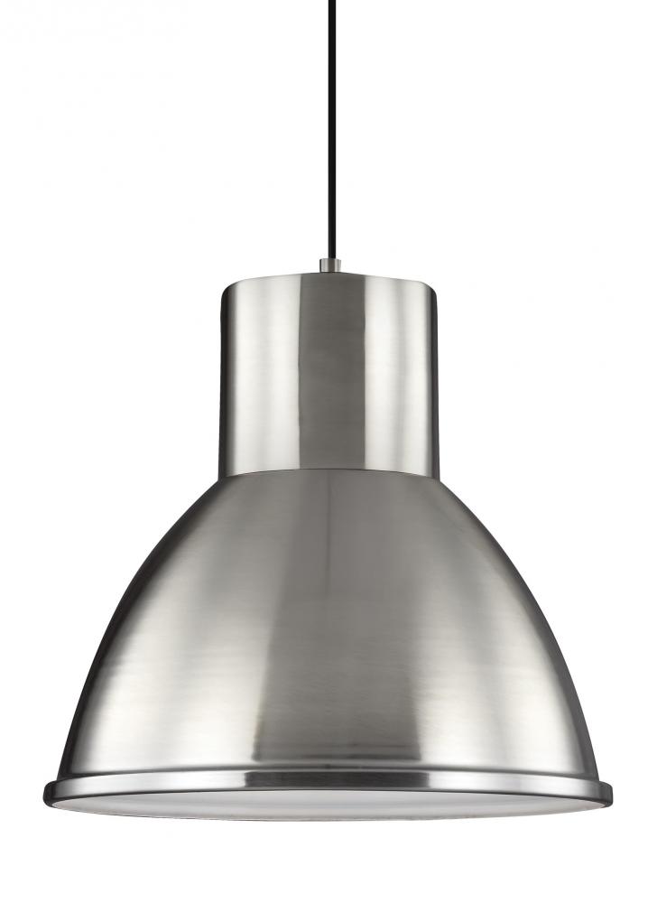 Division Street contemporary 1-light indoor dimmable ceiling hanging single pendant light in brushed