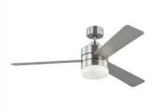 Generation Lighting 3ERAR52BSD - Era 52" Dimmable LED Indoor/Outdoor Brushed Steel Ceiling Fan with Light Kit, Remote Control and