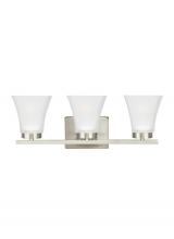 Generation Lighting 4411603EN3-962 - Bayfield contemporary 3-light LED indoor dimmable bath vanity wall sconce in brushed nickel silver f