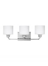 Generation Lighting 4428803EN3-05 - Canfield modern 3-light LED indoor dimmable bath vanity wall sconce in chrome silver finish with etc
