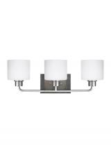 Generation Lighting 4428803EN3-962 - Canfield modern 3-light LED indoor dimmable bath vanity wall sconce in brushed nickel silver finish