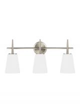 Generation Lighting 4440403EN3-962 - Driscoll contemporary 3-light LED indoor dimmable bath vanity wall sconce in brushed nickel silver f