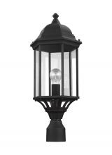 Generation Lighting 8238701-12 - Sevier traditional 1-light outdoor exterior large post lantern in black finish with clear glass pane