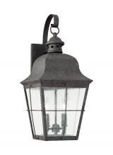 Generation Lighting 8463-46 - Chatham traditional 2-light outdoor exterior wall lantern sconce in oxidized bronze finish with clea