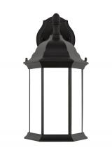 Generation Lighting 8938751-12 - Sevier traditional 1-light outdoor exterior medium downlight outdoor wall lantern sconce in black fi