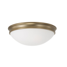 Capital 2032AD - 12.5" W x 4.25" H 2-Light Flush Mount in Aged Brass with Soft White Glass Diffuser