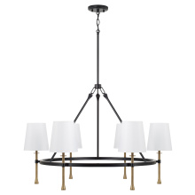 Capital 460761MBG-717 - 35" W x 23.5" H 6-LT Ring Chandelier in Matte Black w/ Textured Hammered Gold Tails