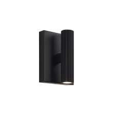 Capital 659021MB - 4.5" W x 6" H Integrated LED Mini Dual Sconce in Matte Black with Fluted Texture