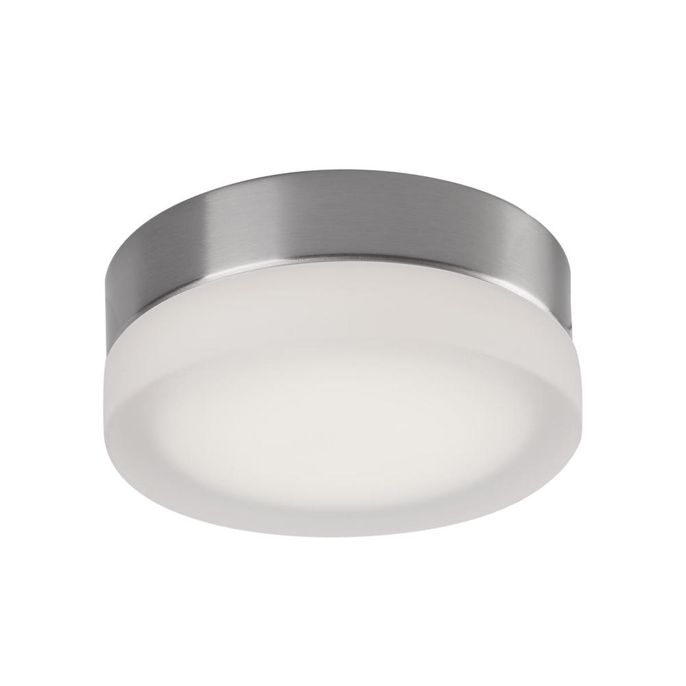 Bedford 6-in Brushed Nickel/Frosted LED Flush Mount