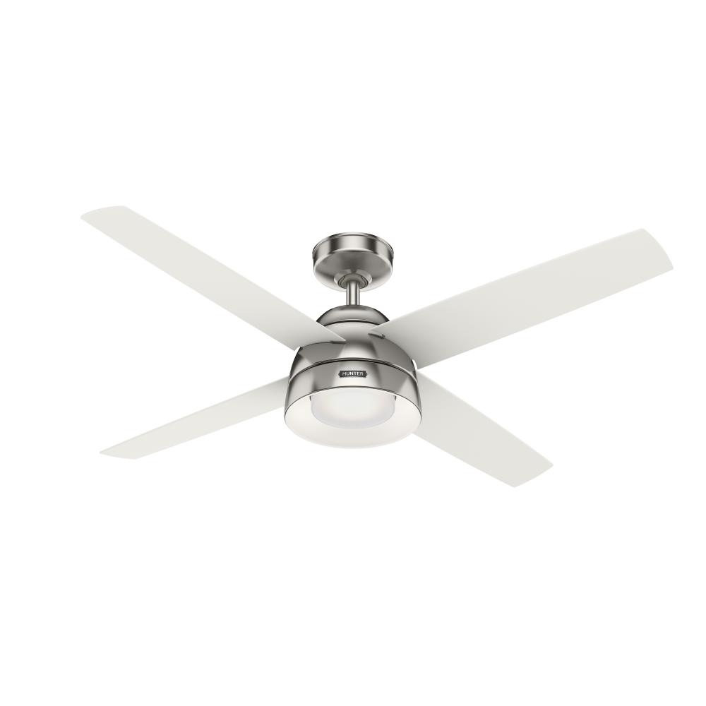 Hunter 52 inch Vicenza Brushed Nickel Ceiling Fan with LED Light Kit and Wall Control