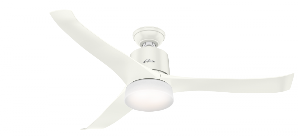 Hunter 54 inch Wi-Fi Symphony Fresh White Ceiling Fan with LED Light Kit and Handheld Remote