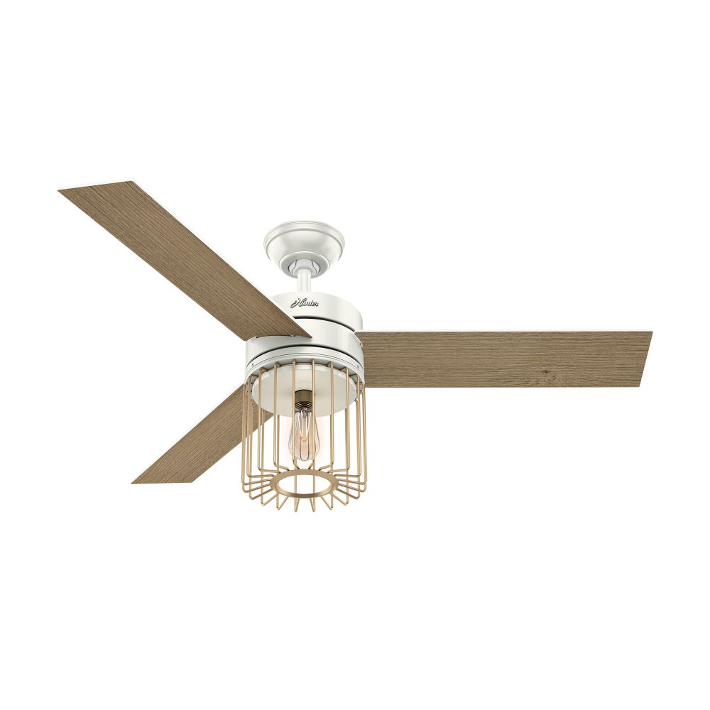 Hunter 52 inch Ronan Fresh White Ceiling Fan with LED Light Kit and Handheld Remote