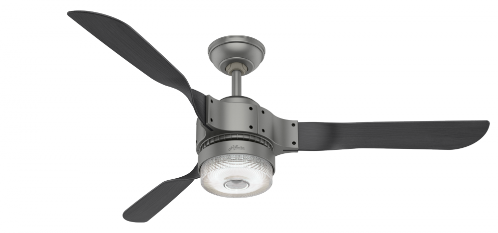 Hunter 54 inch Wi-Fi Apache Matte Silver Ceiling Fan with LED Light Kit and Handheld Remote